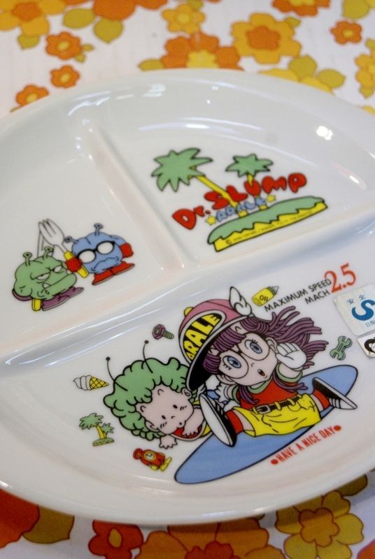 Drスランプアラレちゃん ランチプレート皿 陶器 激レア SD14