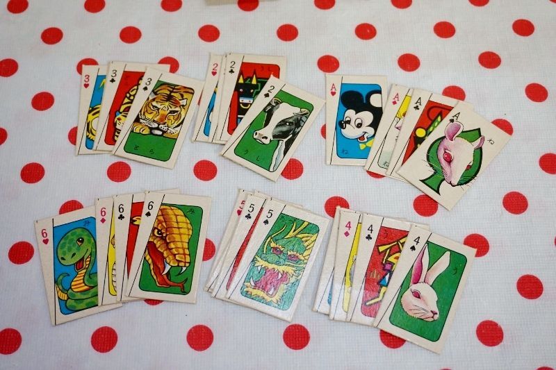 昭和レトロ 童友社 12 SHI NEW CARDS 十二支合わせカード トランプ