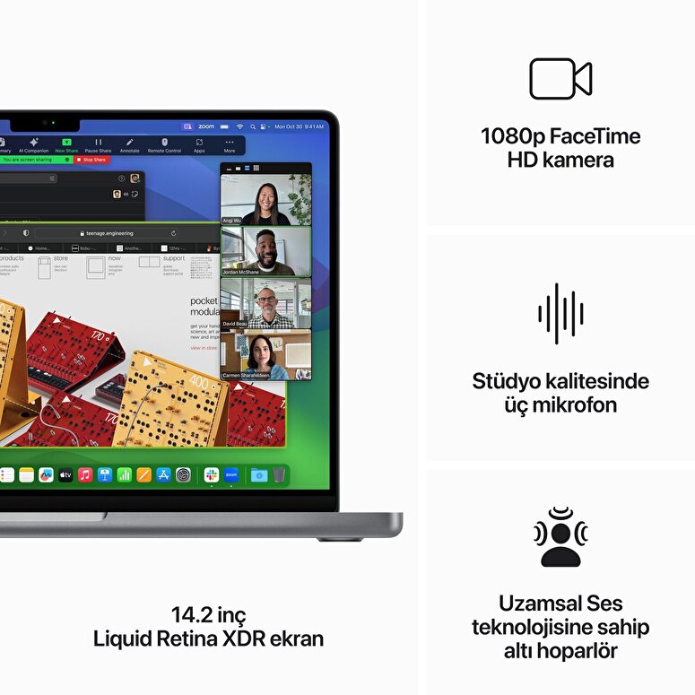 MacBook Pro 14 inç M3 Çip 8CPU 10GPU 16GB Bellek 512 GB SSD Uzay