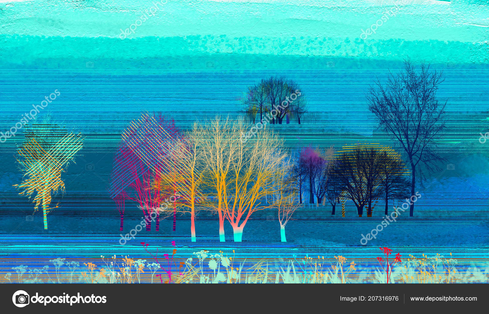 抽象的なカラフルな油彩画キャンバスのテクスチャ 風景画の背景の半