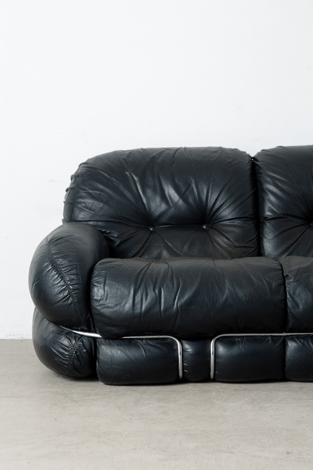 stoop | 'Okay' Three-Seater Sofa by Adriano Piazzesi in Leather