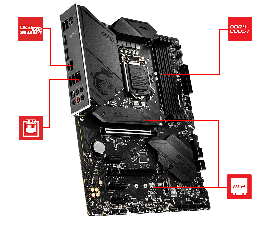 MSI MPG Z490 GAMING PLUS ATX Gaming Motherboard (10th Gen Intel