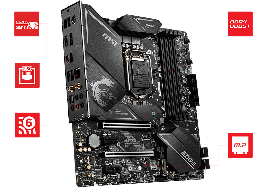 MSI MPG Z490M GAMING EDGE WIFI mATX Gaming Motherboard (10th Gen