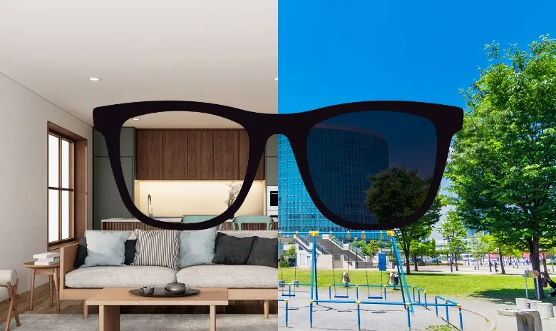 調光レンズ【室内ではメガネ、屋外ではサングラスに変化する2WAYレンズ