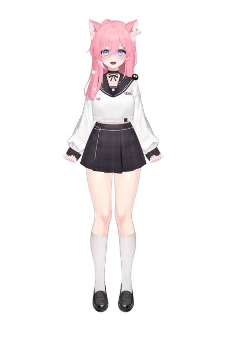 ご確認ページ 左耳の先ピンクに あと全体的に明るく彩色+猫部分をツヤ