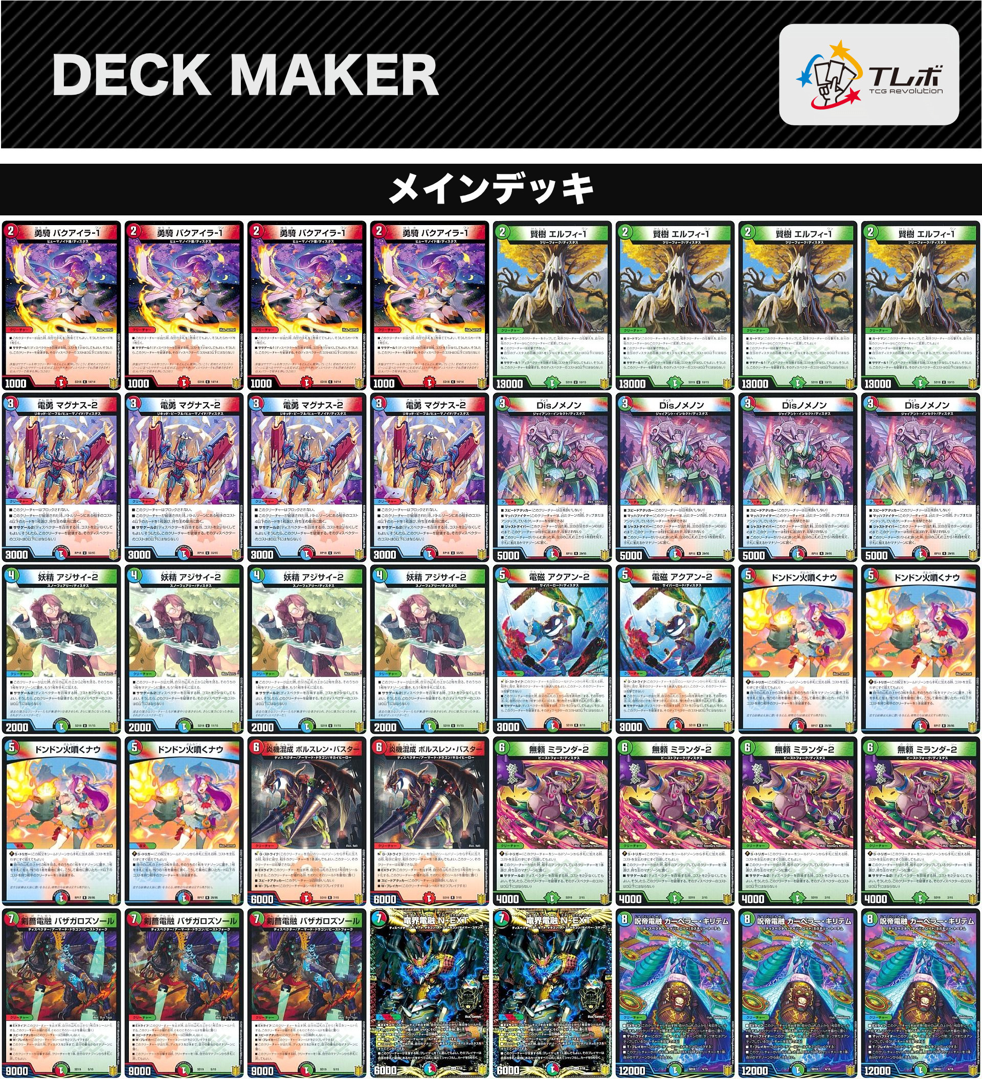 デュエルマスターズ 安価ディスペクター デッキレシピ詳細 | ガチまとめ