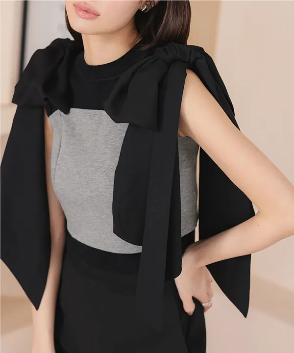 ビッグリボンポンチビスチェ [C7075] - レディースファッション通販