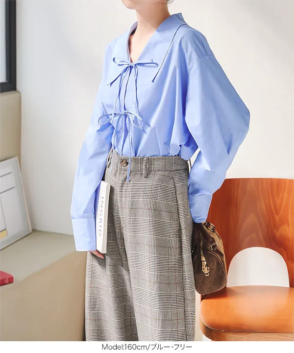 前開き3連リボンブラウス [C7308] - レディースファッション通販 神戸