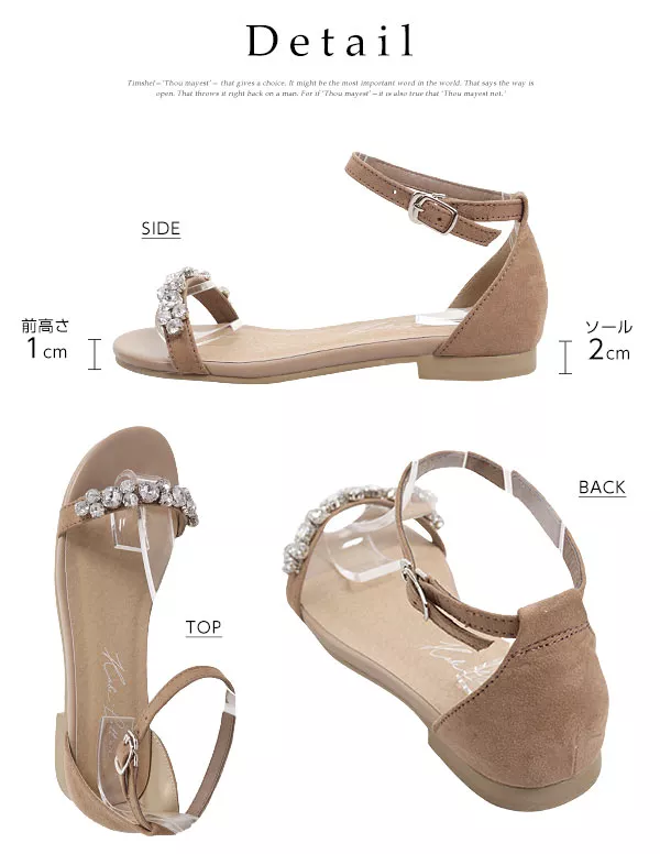 ビジューフラットサンダル [I1844] - レディースファッション通販 神戸