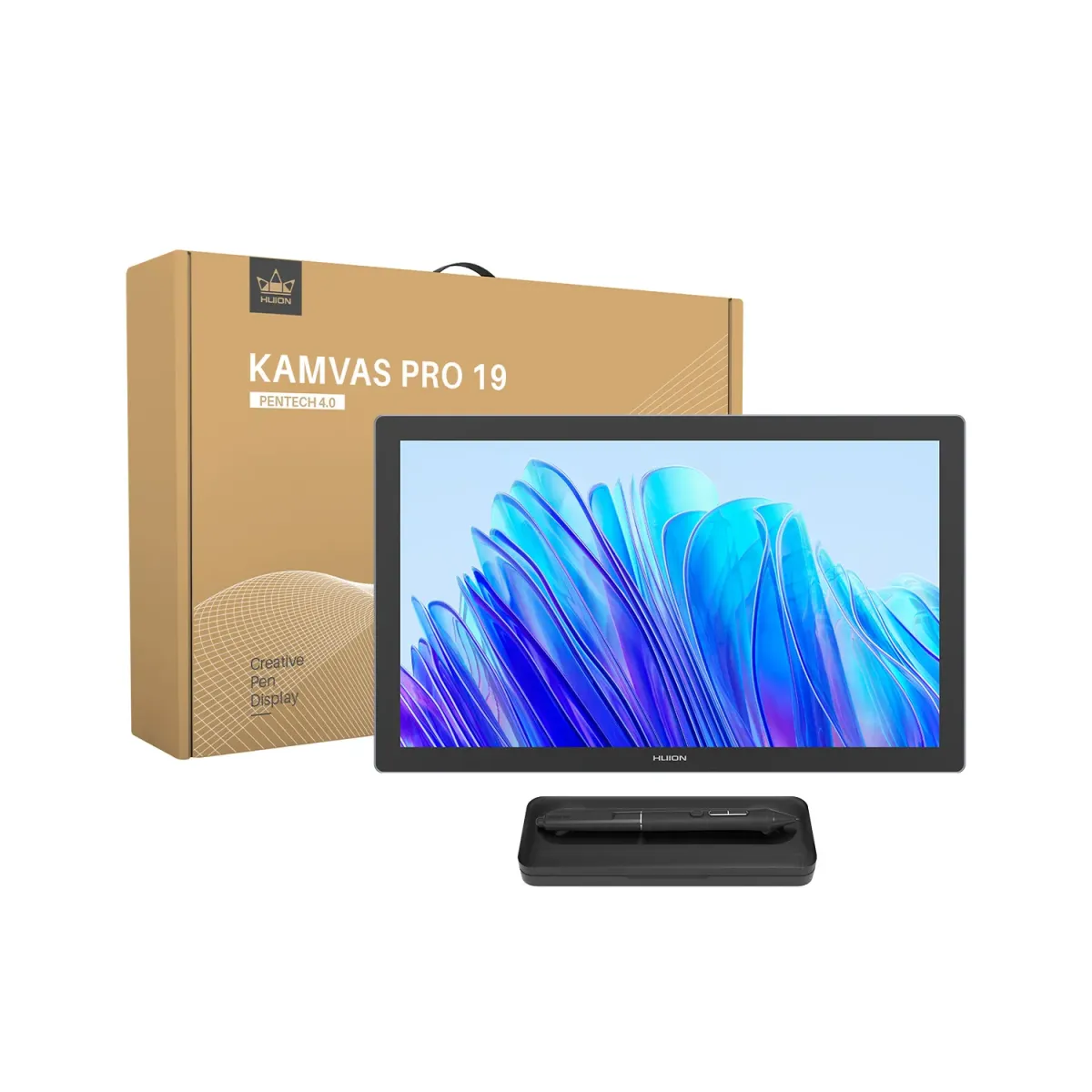 HUION 液タブ Kamvas Pro 19 4K UHD(3840*2160) 18.4型、 タッチ機能