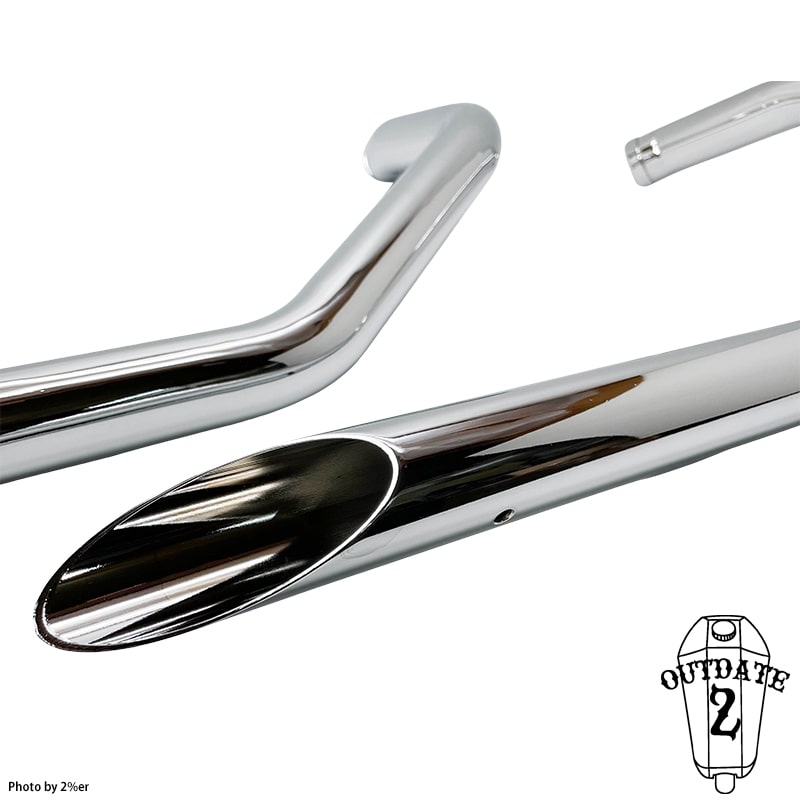 XLH883 2in2 ドラッグパイプマフラー バッフル付き XLH883 2in2