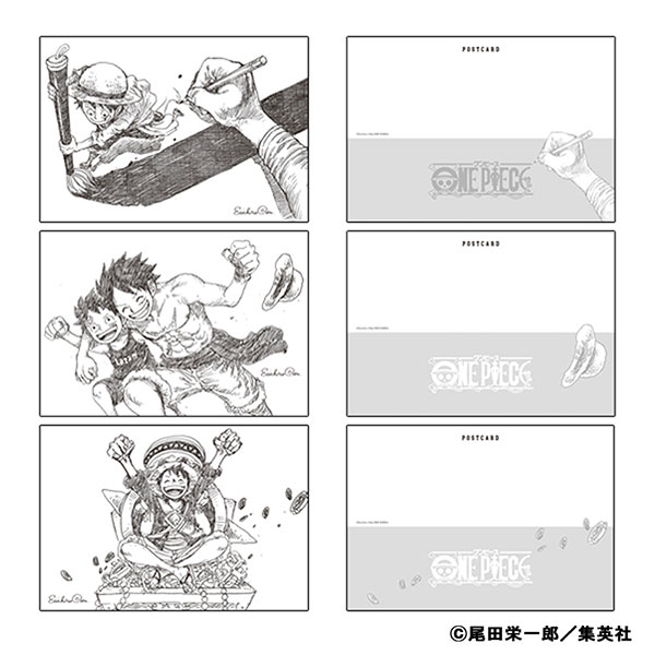 ONE PIECE】ポストカード3枚セット えんぴつブラック（ONE PIECE