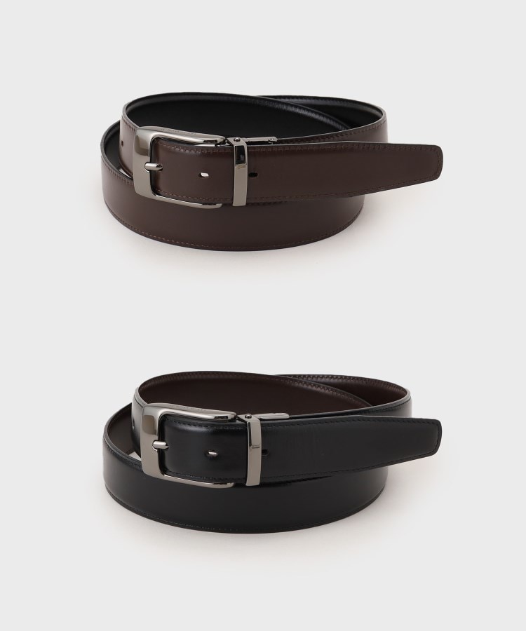 リバーシブル/Made in JAPAN】レザー ドレスベルト（ベルト
