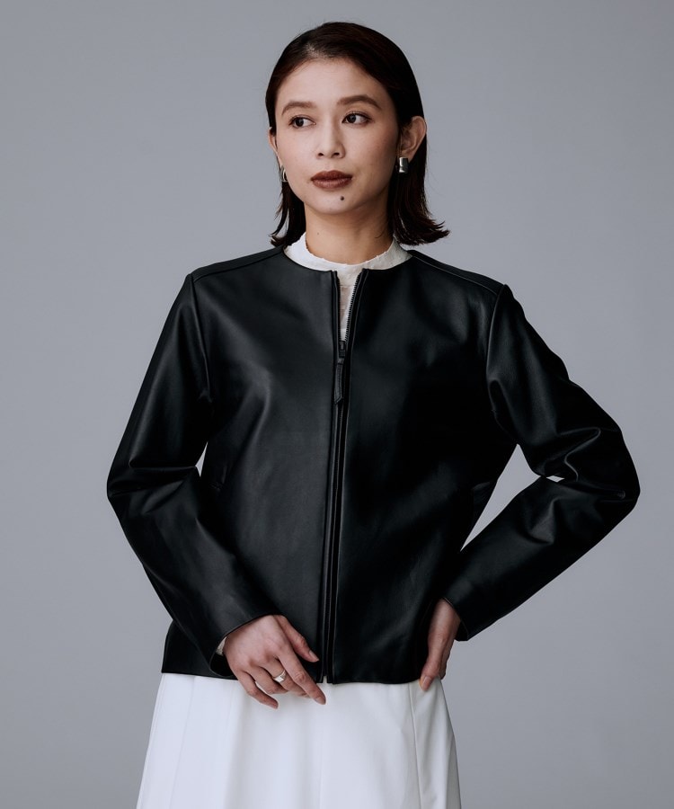 着丈短め/柔らかな質感】ラムレザージャケット（ライダースジャケット