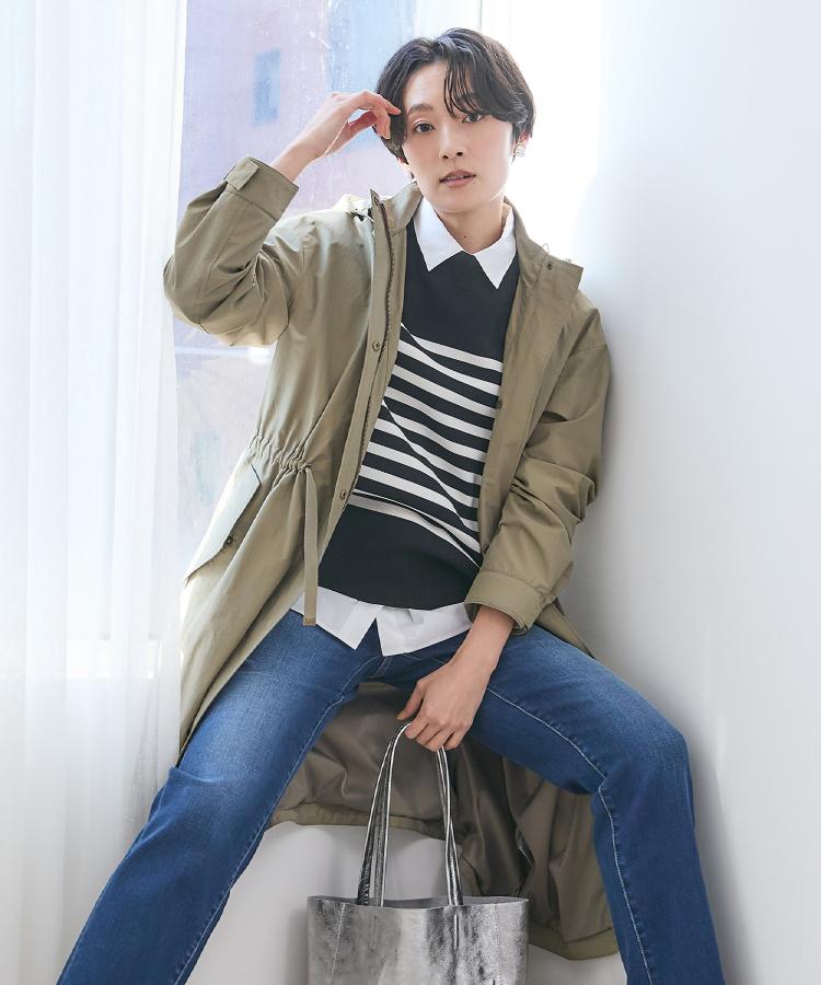 2WAY/洗える/はっ水】グログランモッズコート（モッズコート