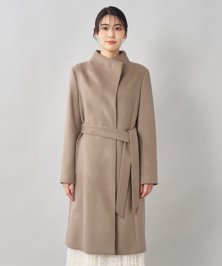 日本製／2WAY衿】スタンドカラー ロングコート（スタンドカラーコート