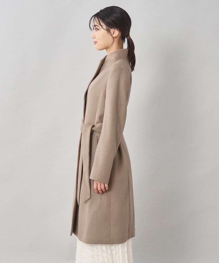日本製／2WAY衿】スタンドカラー ロングコート（スタンドカラーコート