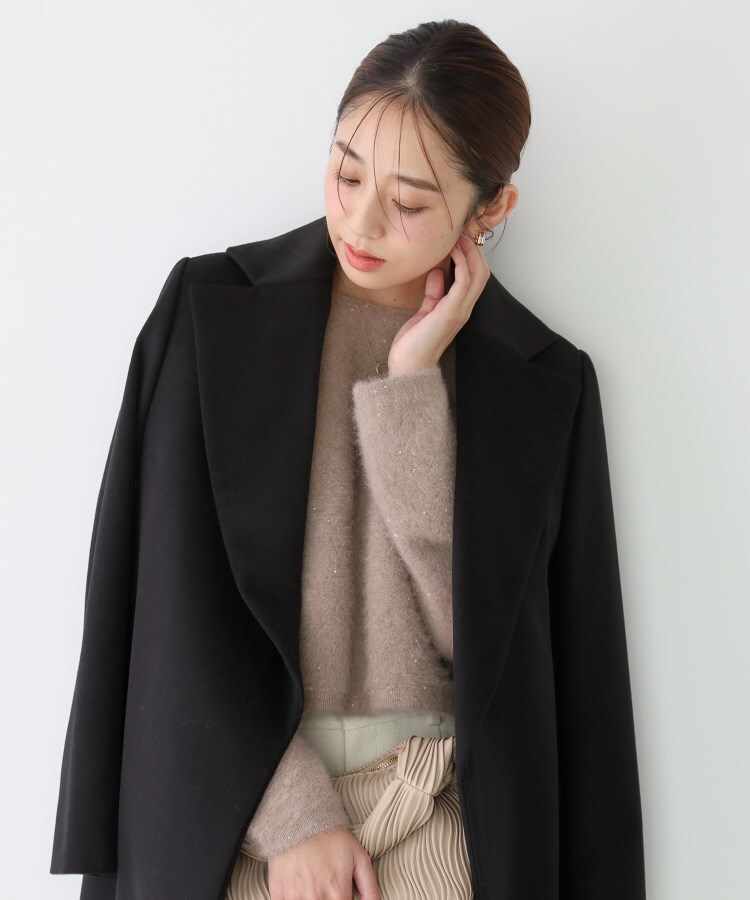 カシミヤ100％／日本製】ロングガウンコート（チェスターコート