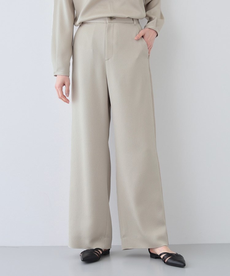 日本製／SETUP可能】サイドライン ワイドパンツ（フルレングスパンツ