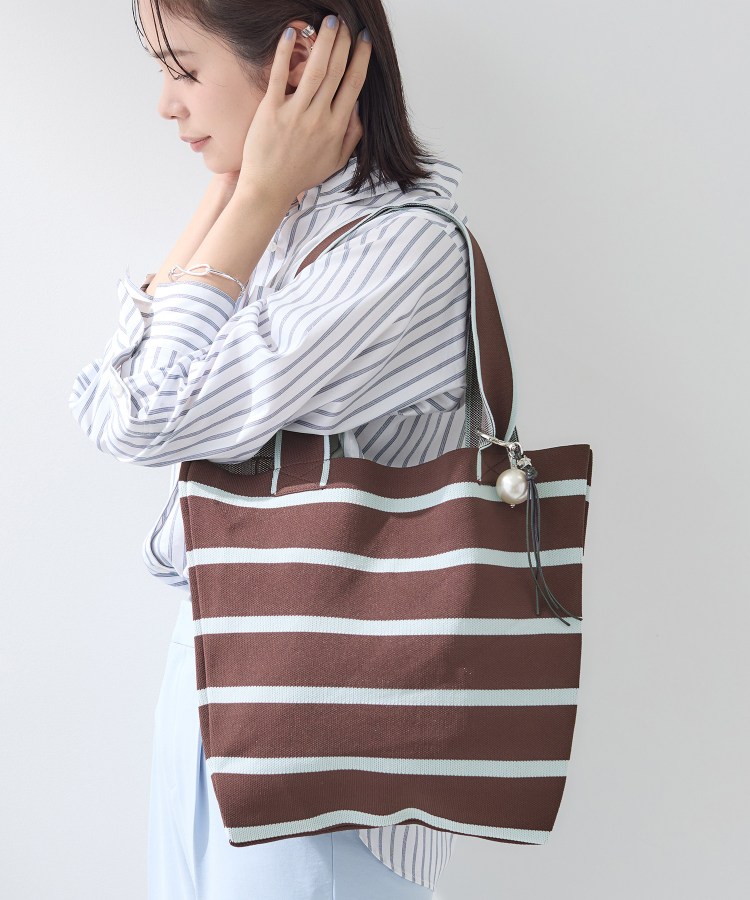 WEB限定カラー／A4収納】柄ニットバッグ（トートバッグ） | INDIVI