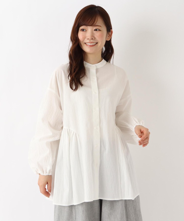 ワンズテラスオリジナル】異素材切替デザインブラウス（シャツ