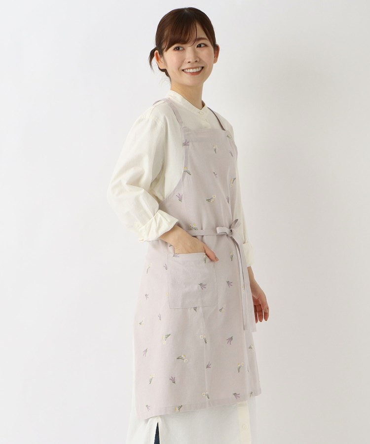 ワンズテラスオリジナル】フラワー 刺繍エプロン X型（エプロン