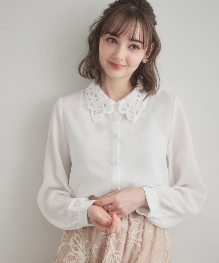 レース衿ジョーゼットブラウス（シャツ・ブラウス） | Couture Brooch
