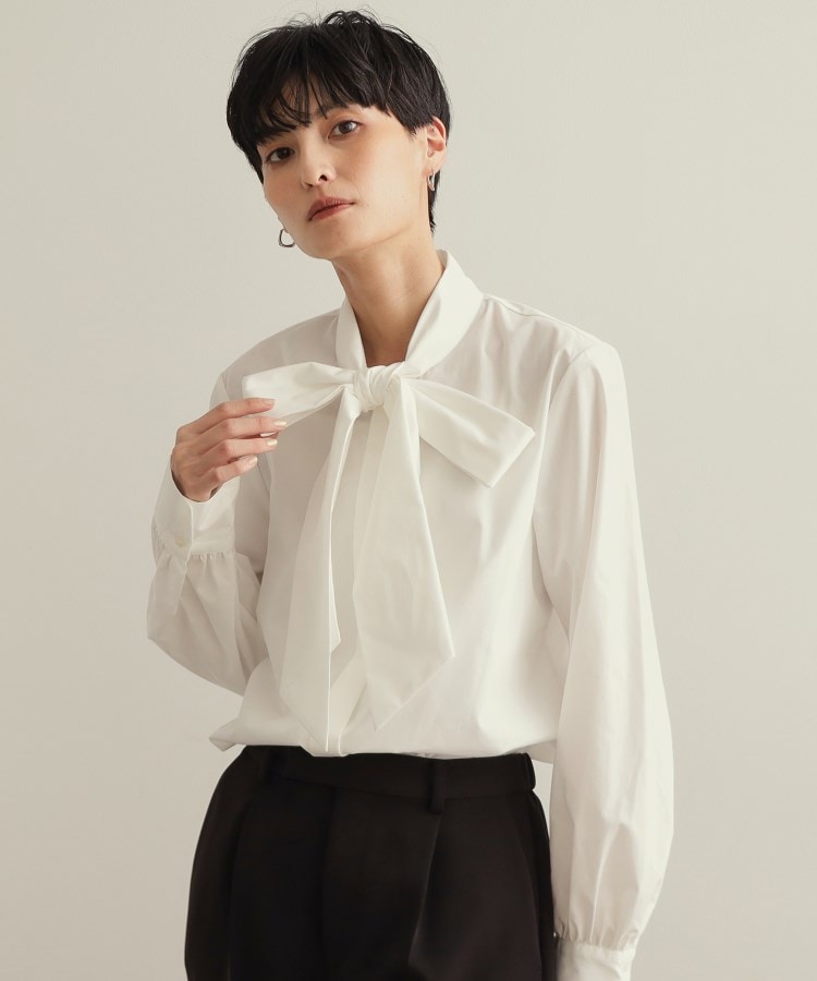STORY掲載》ボウタイシャツブラウス/通勤・セレモニー対応【洗濯機洗い