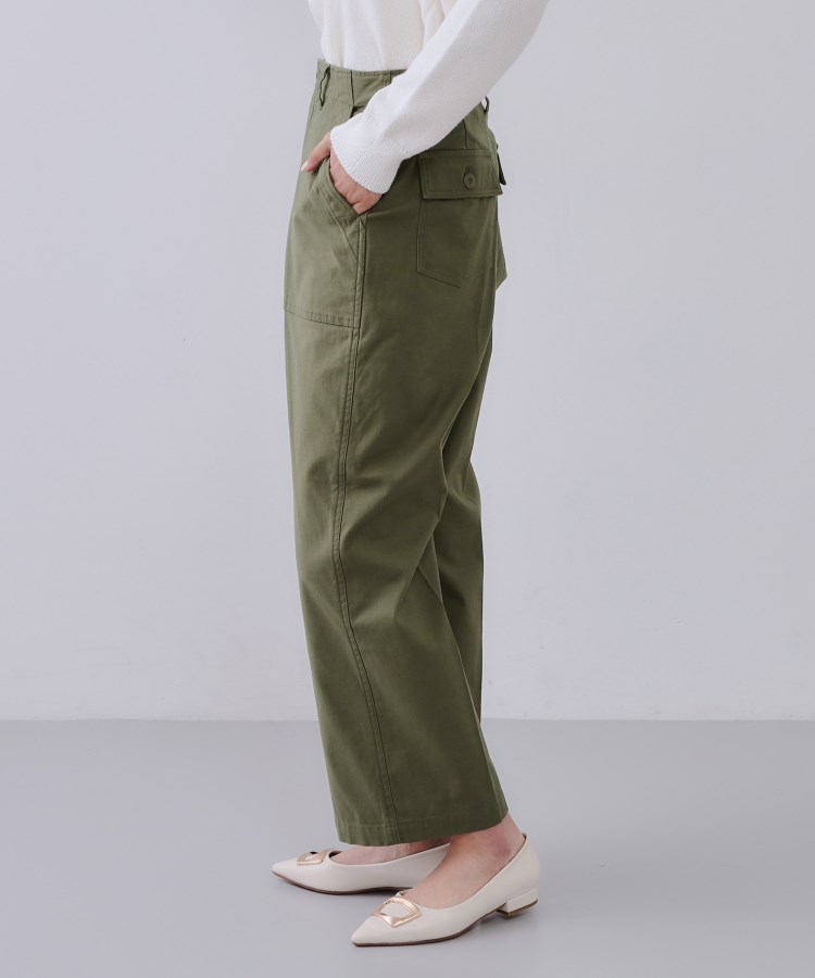 S-LLサイズ》ストレッチベイカーワイドパンツ【洗濯機洗い可】（6～9分