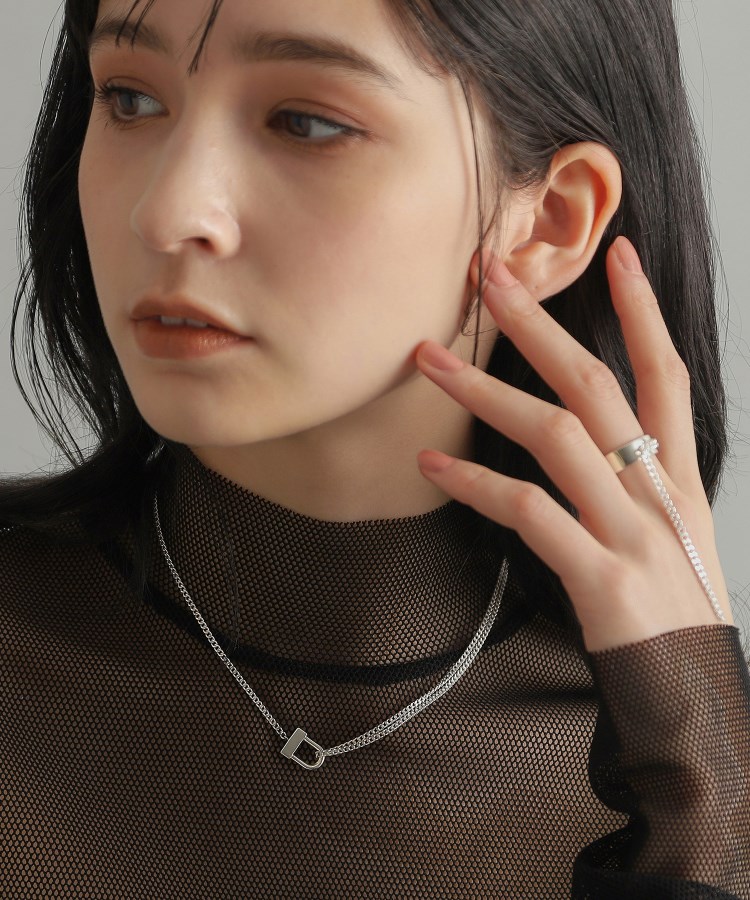 シルバー ロックモチーフ ドレープネックレス（ネックレス