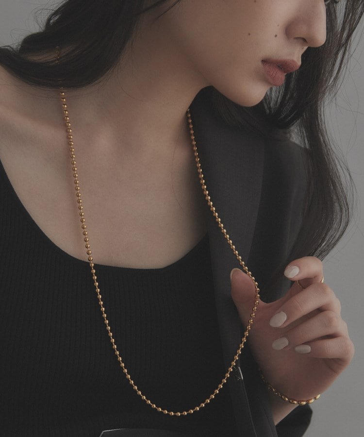 シルバー ボールチェーン ラリエット ネックレス GP（ネックレス