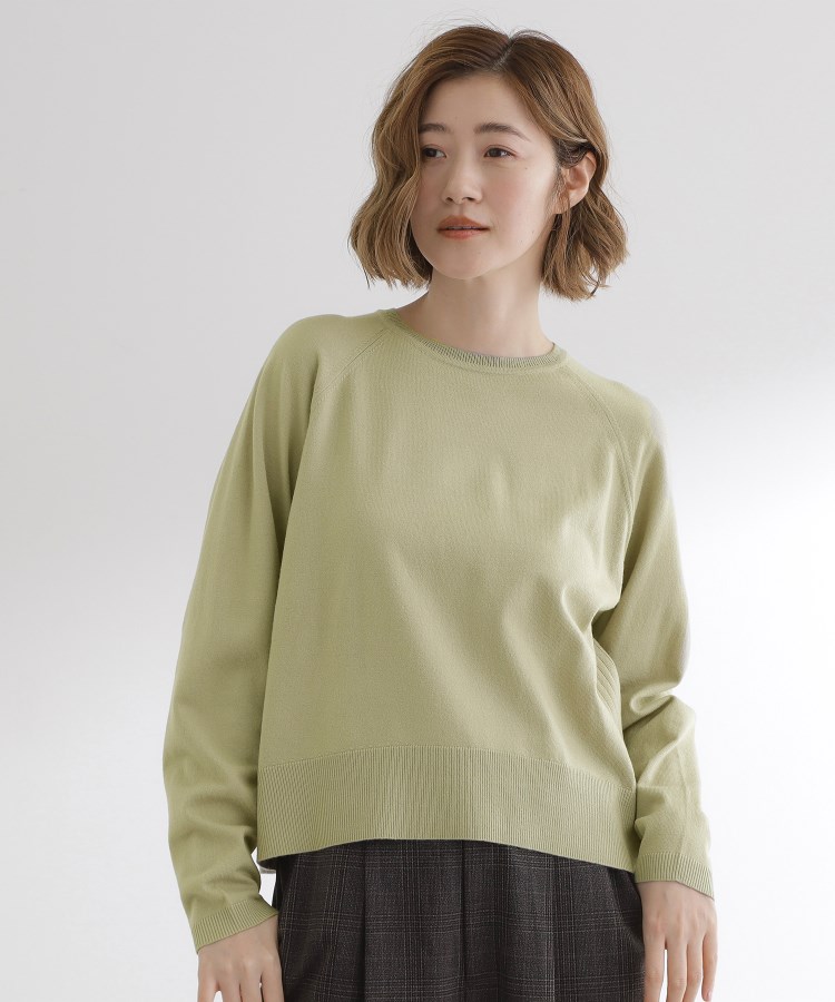 最終お値下げ！！【洗える/毛玉軽減】天竺ラグランスリーブプル