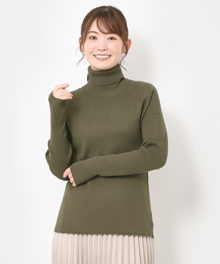 洗濯機洗い可/定番アイテム】スーパーストレッチタートルネックニット
