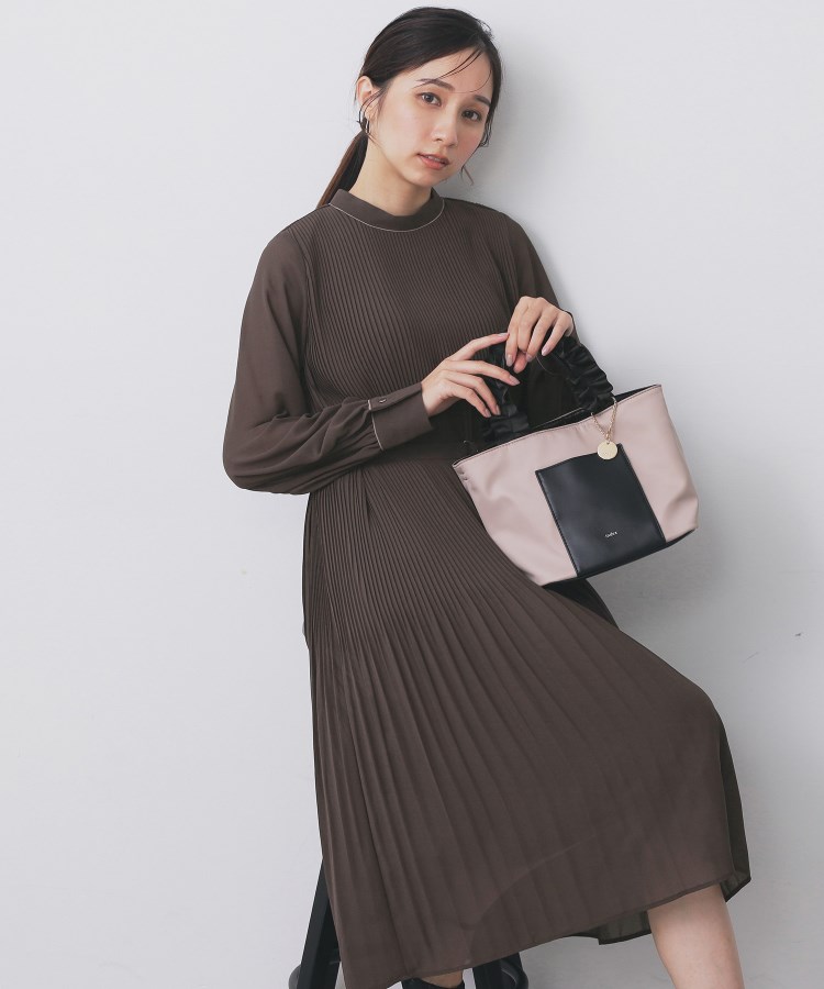 5色展開/S-3Lサイズ》プリーツフレアワンピース【洗濯機OK/防シワ