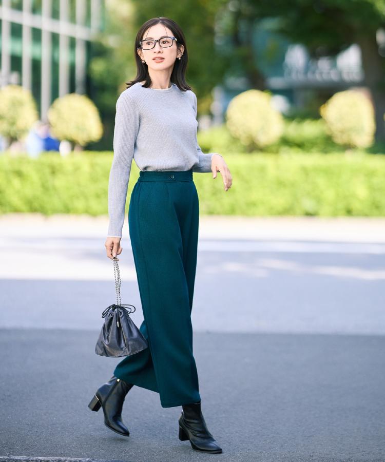 絶妙なゆるピタ/洗濯機可】ちくちくしにくい リブクルーネックやわらか