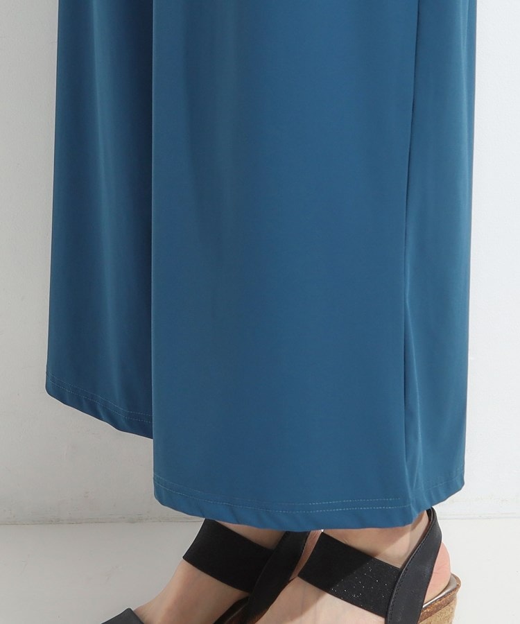 S-LL/ひんやり】さらさらストレッチ ガウチョパンツ（フルレングス