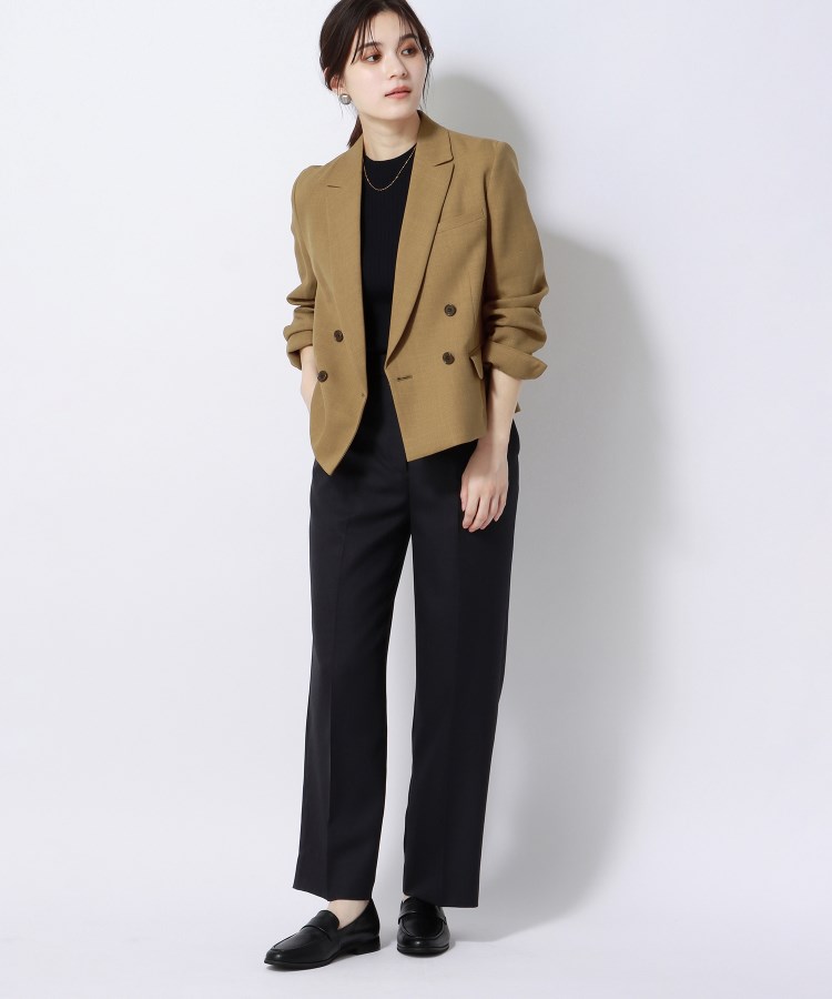 洗える／通勤】ダブルブレストショートジャケット（テーラード