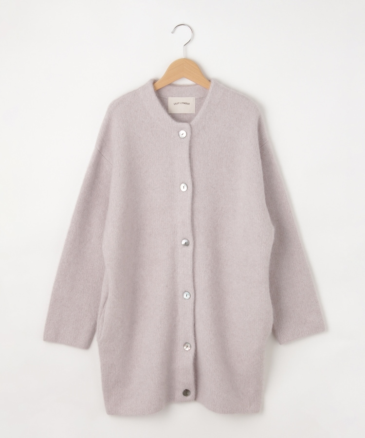 Lilly Lynque（リリーリン） フォックス混ロングニットカーディガン