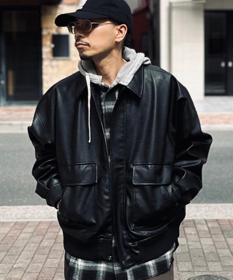 BACK NUMBER(バックナンバー)【メンズ】合成皮革 Aー2フライト