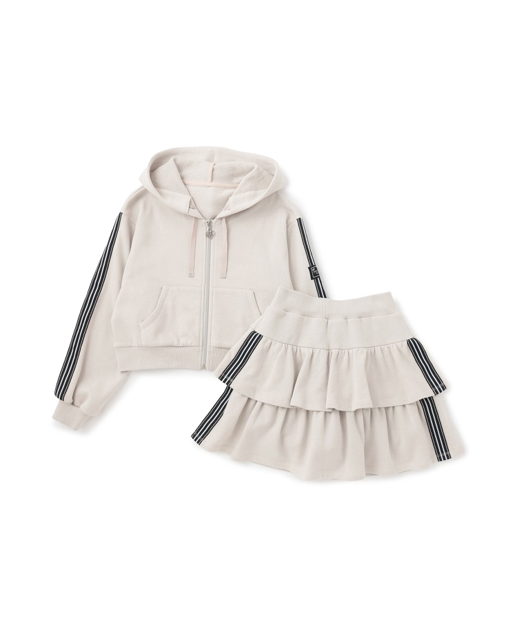 メゾピアノ新品新作タグ付きスポーティーラインジップパーカ＆スカパン