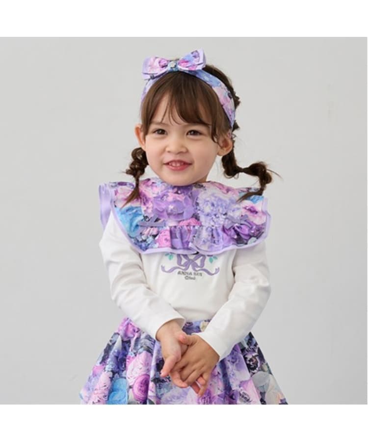 ネコ花刺しゅう長袖Tシャツ（キッズ・ベビーグッズ） | ANNA SUI mini