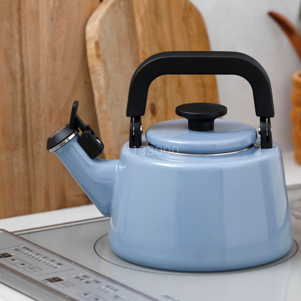 富士ホーロー コットンプラス 2.1L 笛吹きケトル アッシュブルー CTP