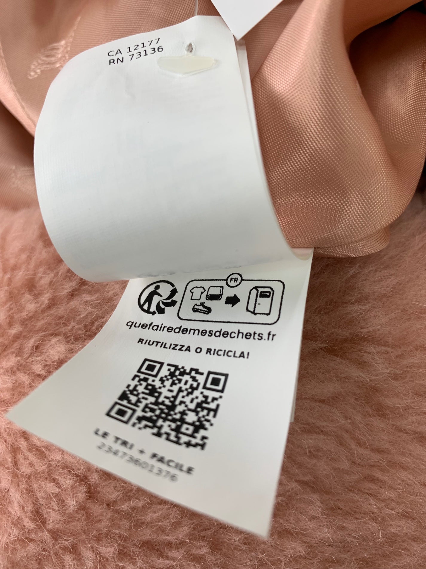 マックスマーラ テディベア 23473601376 ケープ コート ML ピンク