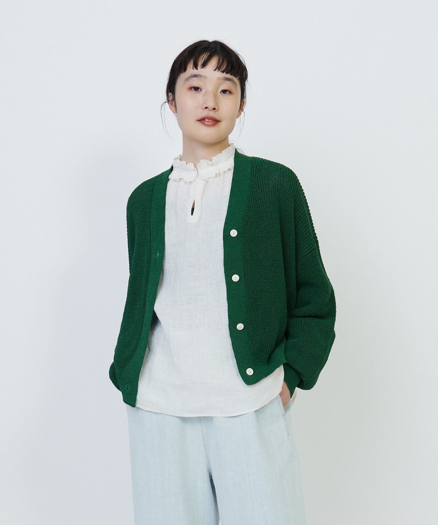 エステル和紙片畦編みカーディガン｜BIGI online store - ビギ