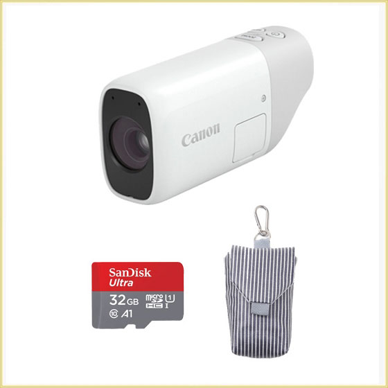 キヤノン PowerShot ZOOM（ホワイト）+カメラケース+microSDカード