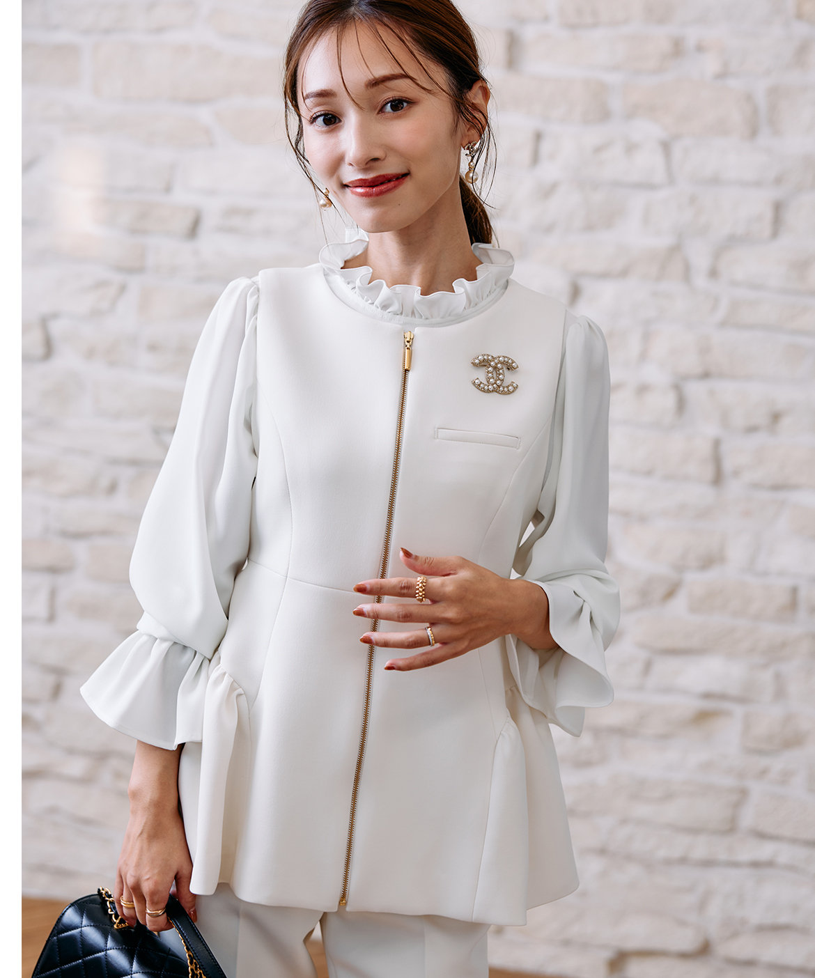 M Maglie le cassetto×吉田理紗》今っぽ上品ジレ｜M Maglie le