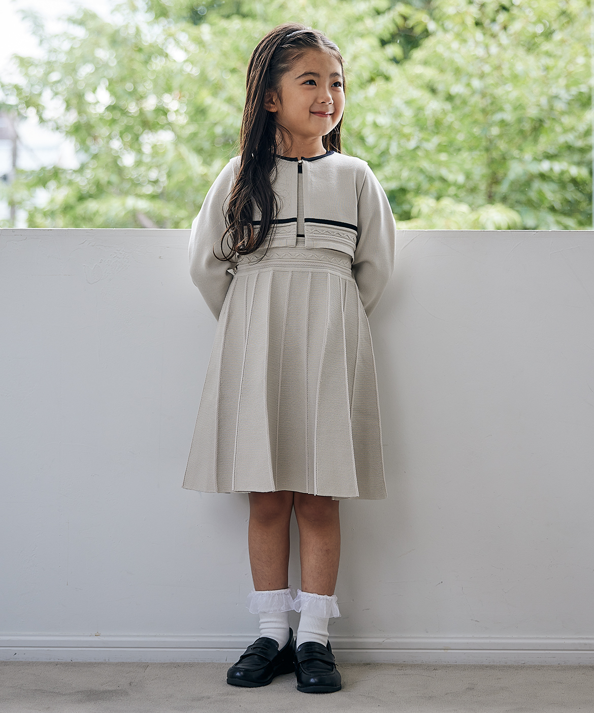 M Maglie le cassetto fiorelino》バイカラーカーディガン《Kids》｜M