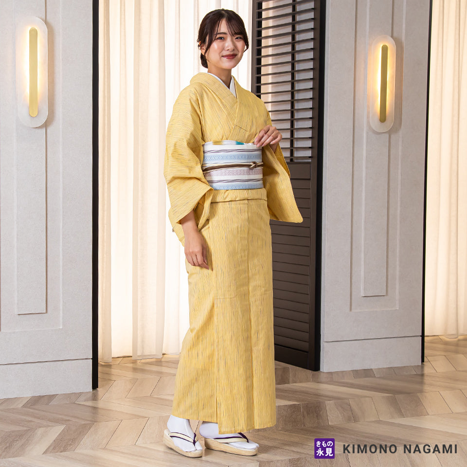 八寸名古屋帯 博多織 細献上柄 モダンな配色 仕立て上がり商品 井上絹