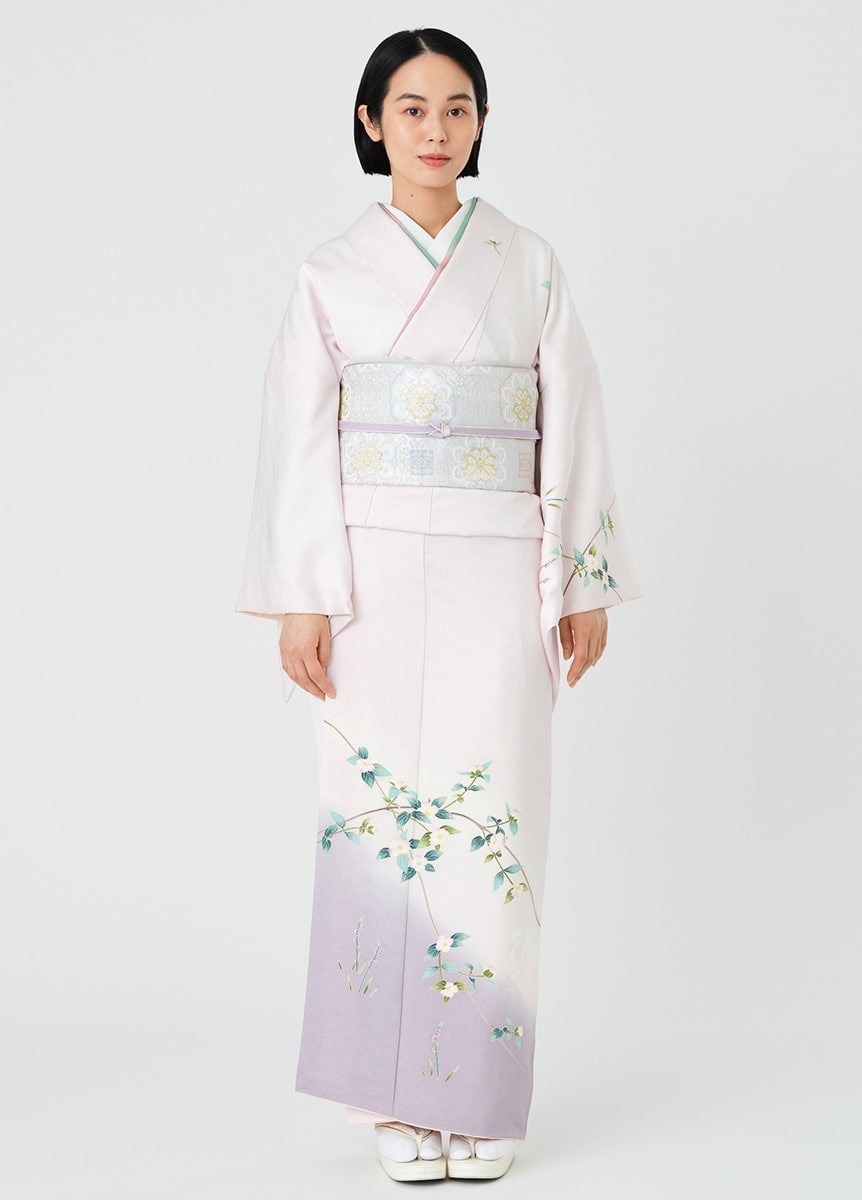 加賀友禅付下訪問着 横山秀一「シロヤマブキ」（お取り寄せ品