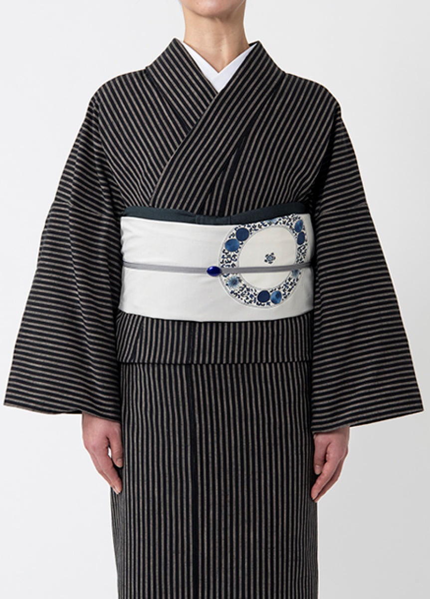 片貝木綿 縞・芥子 | カジュアル着物 | やまとオンラインストア